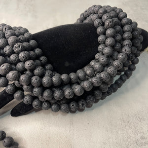 BEAD #90 BLACK LAVA